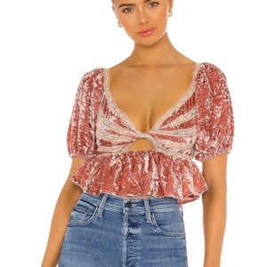 Free People Yours Truly Velvet top in Mauve